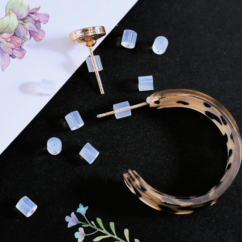 KASBEE Clear Earring Backs, 200PCS Plastic Earring Stoppers, Tube Earring Findings, Hypo-allergenic Jewelry Accessories - Image 3