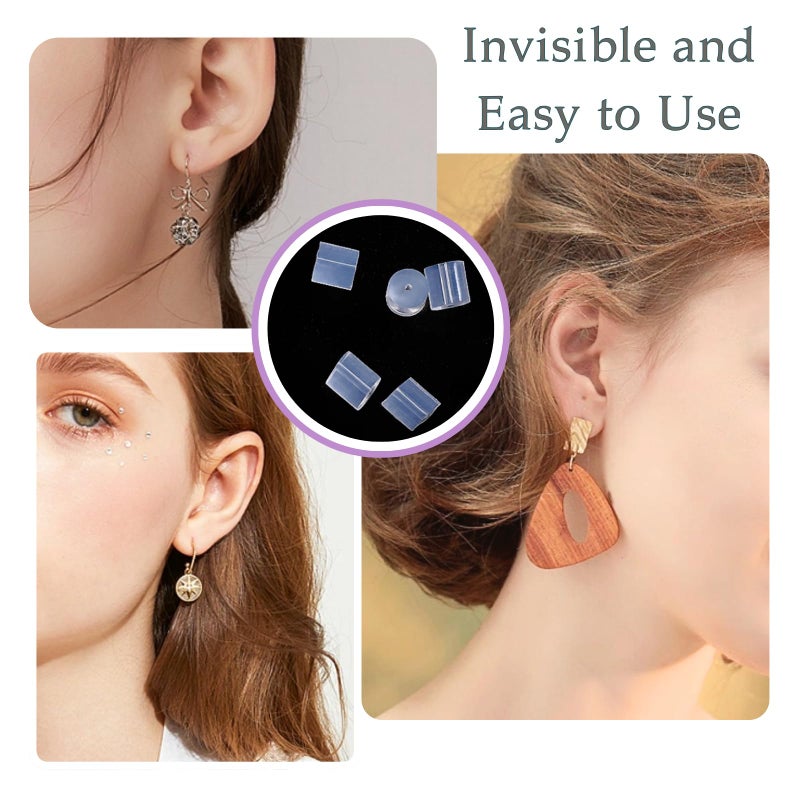 KASBEE Clear Earring Backs, 200PCS Plastic Earring Stoppers, Tube Earring Findings, Hypo-allergenic Jewelry Accessories - Image 5