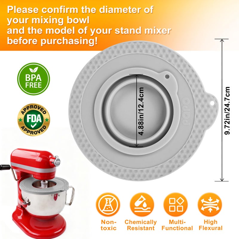 KIDOT Silicone Mixer Bowl Cover Compatible with KitchenAid 6 Quart Bowl-Lift Stand Mixer, Mixer Bowl Lid to Prevent Spilling of Ingredients - Image 3
