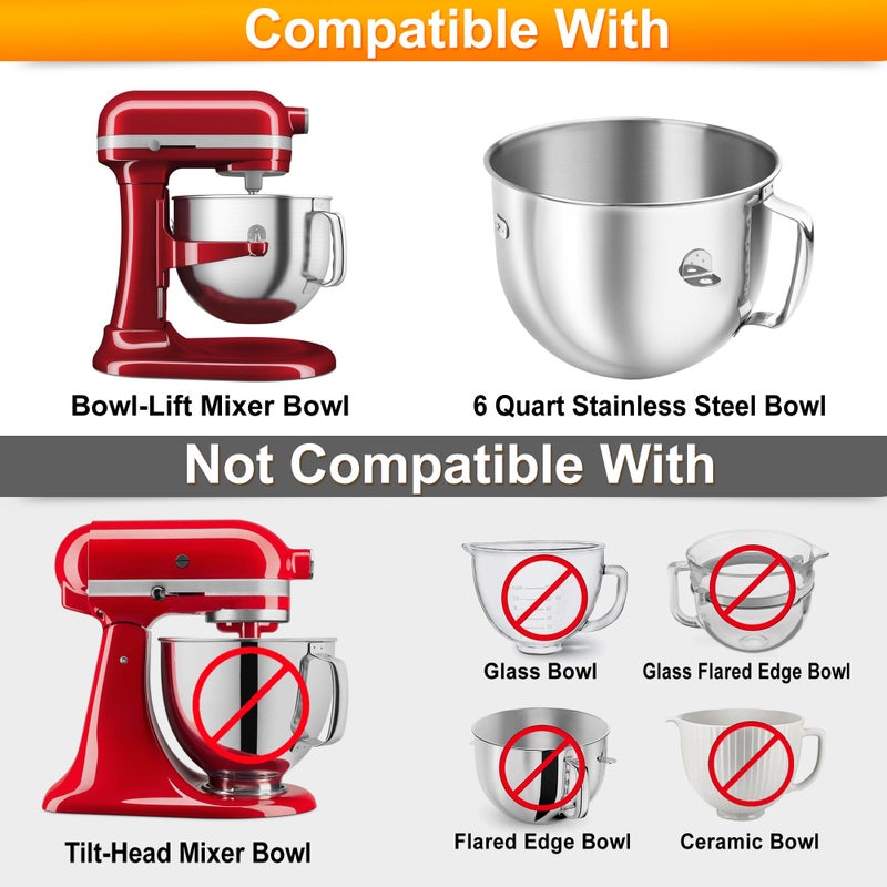 KIDOT Silicone Mixer Bowl Cover Compatible with KitchenAid 6 Quart Bowl-Lift Stand Mixer, Mixer Bowl Lid to Prevent Spilling of Ingredients - Image 5