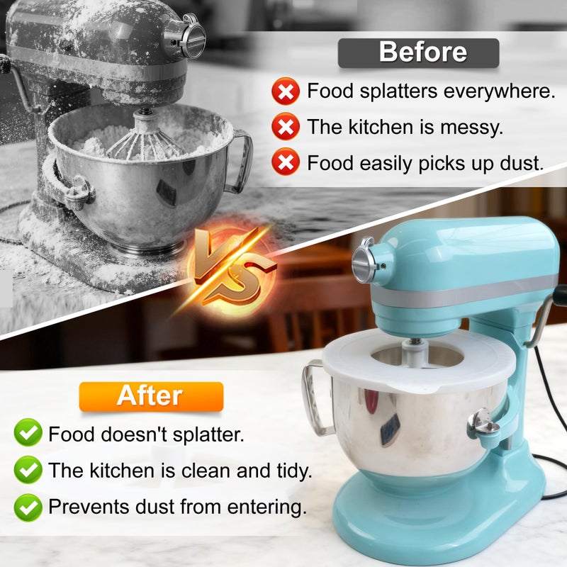 KIDOT Silicone Mixer Bowl Cover Compatible with KitchenAid 6 Quart Bowl-Lift Stand Mixer, Mixer Bowl Lid to Prevent Spilling of Ingredients - Image 2