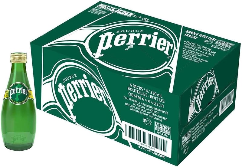 Perrier Sparkling Natural Mineral Water 330 ml - Pack of 24 - Image 1