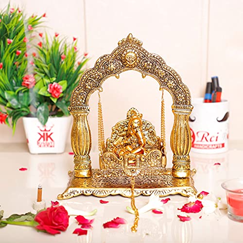 KridayKraft Metal Laddu Gopal Palna,Krishna Jhula Metal Statue for Temple Pooja,Laddu Gopal Jhula,Decor Your Home &Religious Idol Gift Article,Showpiece Figurines,God Idol... - Image 1