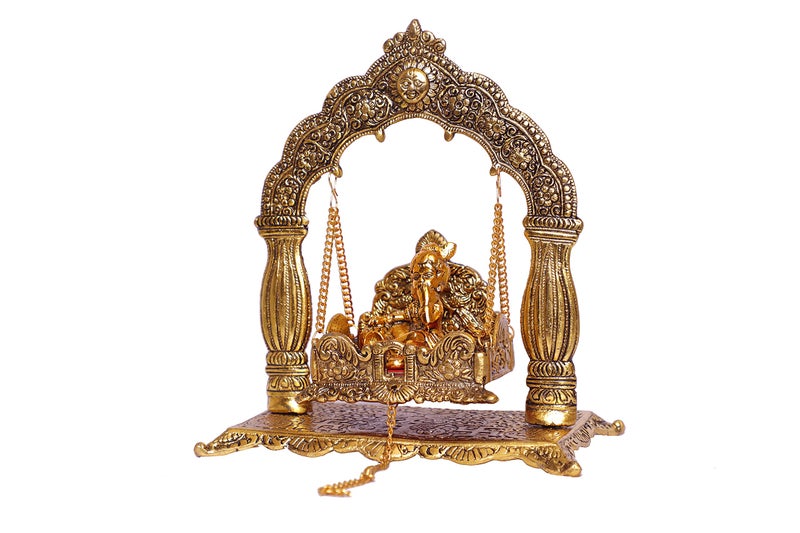 KridayKraft Metal Laddu Gopal Palna,Krishna Jhula Metal Statue for Temple Pooja,Laddu Gopal Jhula,Decor Your Home &Religious Idol Gift Article,Showpiece Figurines,God Idol... - Image 4