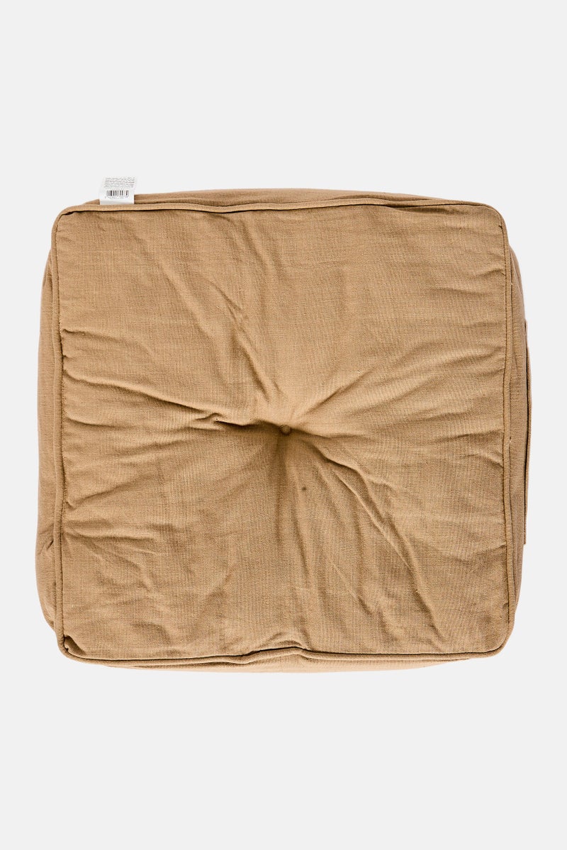 Muy Mucho Stripe Print Floor Cushion With Handle 40 H x 40 L x 8 W cm, Tan - Image 2