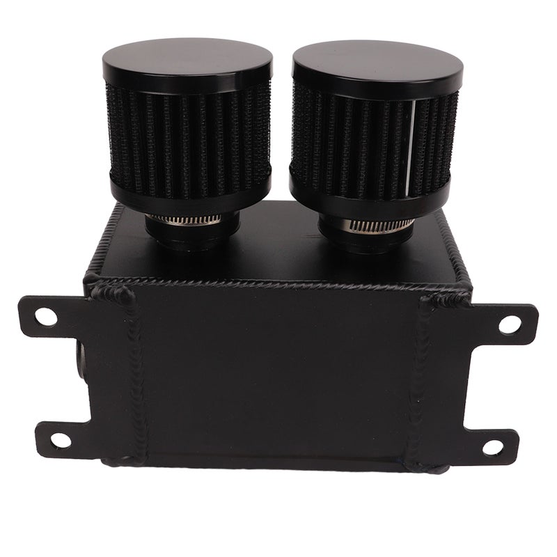 1200ml Oil Catch Can Kit Engine Twin Baffle Dual Filter Oil Tank Reservoir AN8 Hose Fitting Black - Image 5