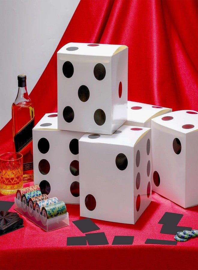 Jexine 15 Pcs Dice Favor Boxes 7" Casino Theme Birthday Decorations Las Vegas Party Decorations 3D Dice Decor for New Year Centerpieces Casino Night Las Vegas Party Supplies(White) - Image 4