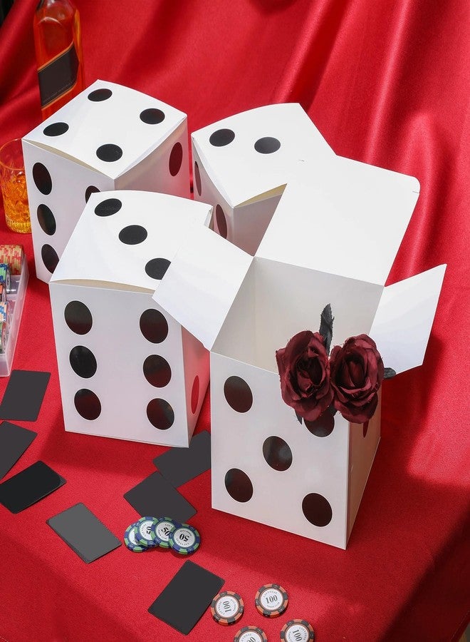 Jexine 15 Pcs Dice Favor Boxes 7" Casino Theme Birthday Decorations Las Vegas Party Decorations 3D Dice Decor for New Year Centerpieces Casino Night Las Vegas Party Supplies(White) - Image 5