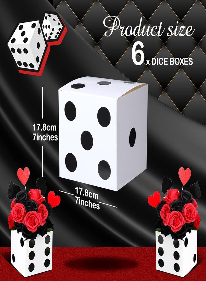 Jexine 15 Pcs Dice Favor Boxes 7" Casino Theme Birthday Decorations Las Vegas Party Decorations 3D Dice Decor for New Year Centerpieces Casino Night Las Vegas Party Supplies(White) - Image 2
