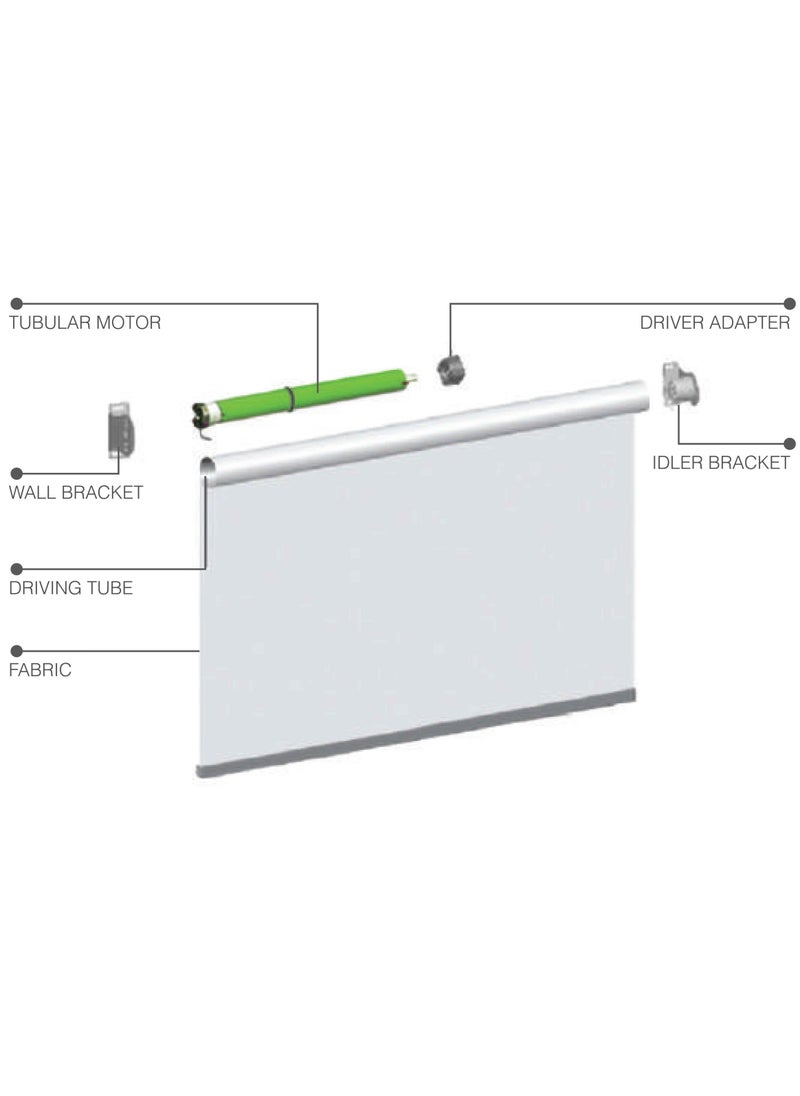 DOOYA DM35EQL/J Electric Tubular Motor for Roller Blinds with Remote – Built-in Receiver, Quiet Operation, and Stall Protection