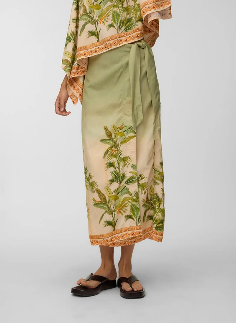 فيرو مودا Women's VMHEATHER High-Waist Wrap Woven Skirt