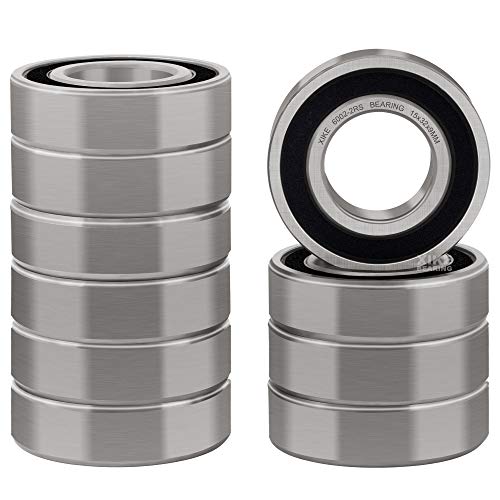 XiKe 10 Pcs 6002-2RS Double Rubber Seal Bearings 15x32x9mm, Pre-Lubricated and Stable Performance, Deep Groove Ball Bearings for Electric Motor - Image 1