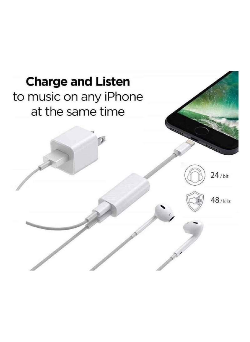 Captaintech Lightning Headphone Splitter, 2 in 1 Jack Adapter, Cable Connector Audio & Charger, Compatible with iPhone Earphone Cable Accessories Support iOS, Upgraded Lightning High Speed Charger - Image 5