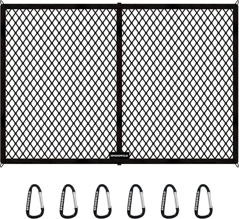 SPONDWILD Stretchable Cargo Net with Hooks - Adjustable Elastic Trunk & Truck Bed Storage Organizer for Cars, Trucks - Secures Light Loads Long lifespan - Image 1