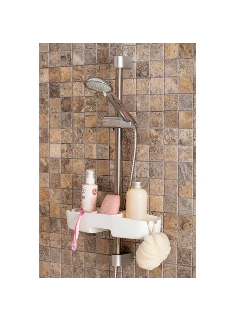 Primanova 3-Compartment Sleek Design Plastic Drippy Shower Basket White - Image 2