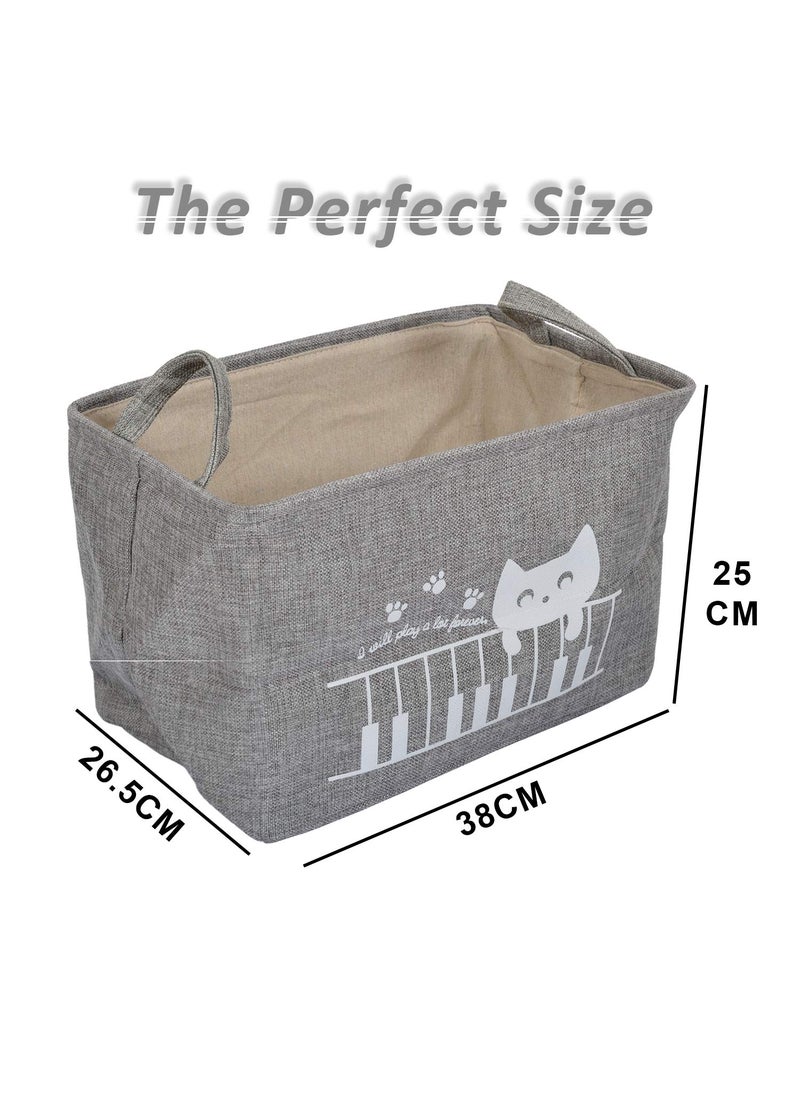 BLEQYS BLEQYS Rectangular Waterproof Laundry Hamper Collapsible Laundry Basket Lids Laundry Bag with Handles for Dirty ClothesToys Grey  - Image 4