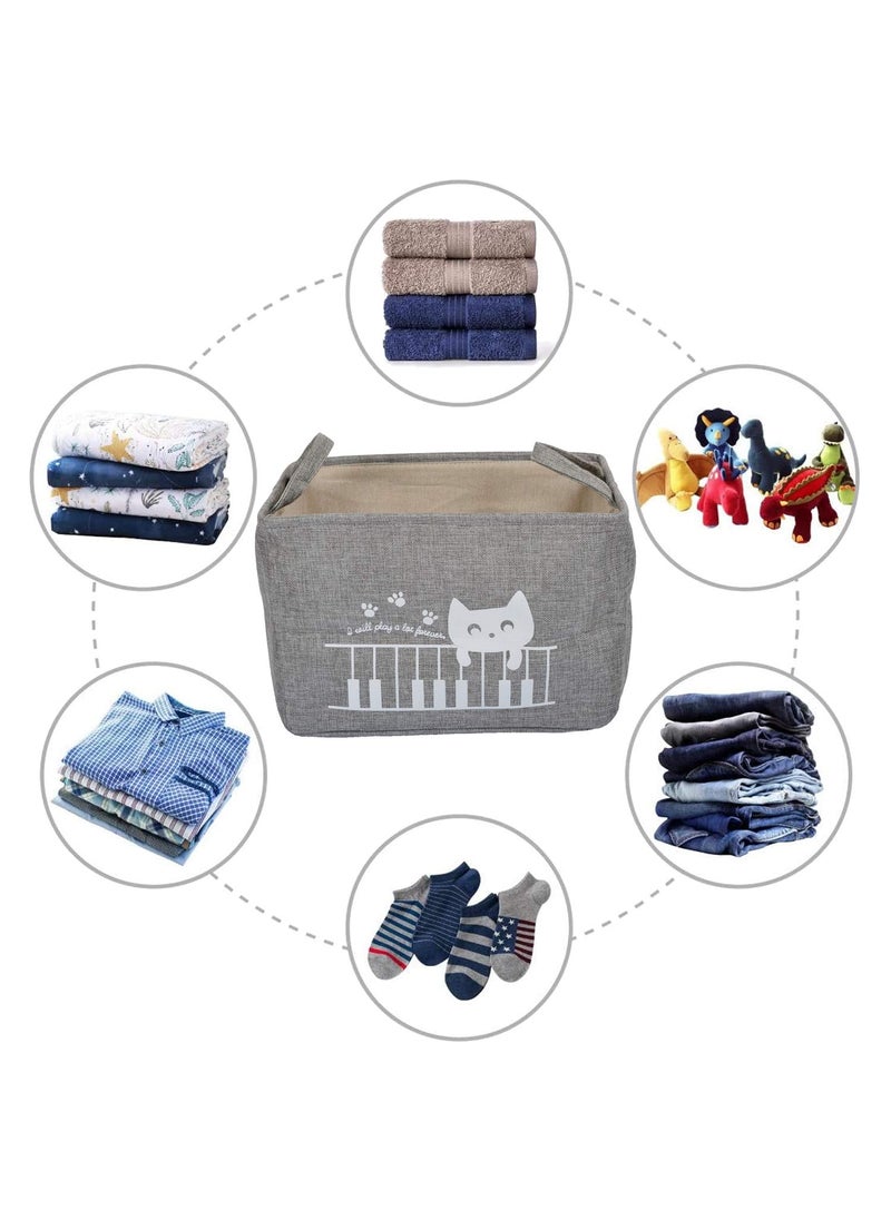 BLEQYS BLEQYS Rectangular Waterproof Laundry Hamper Collapsible Laundry Basket Lids Laundry Bag with Handles for Dirty ClothesToys Grey  - Image 2