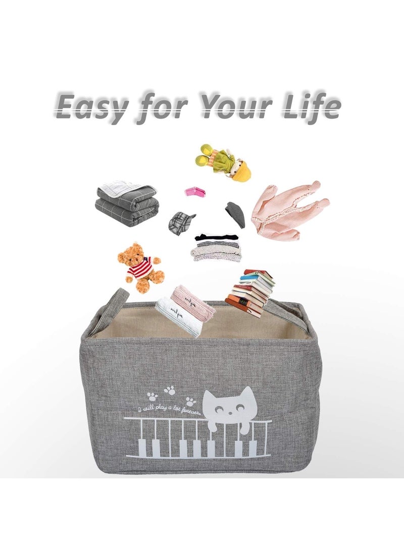 BLEQYS BLEQYS Rectangular Waterproof Laundry Hamper Collapsible Laundry Basket Lids Laundry Bag with Handles for Dirty ClothesToys Grey  - Image 5