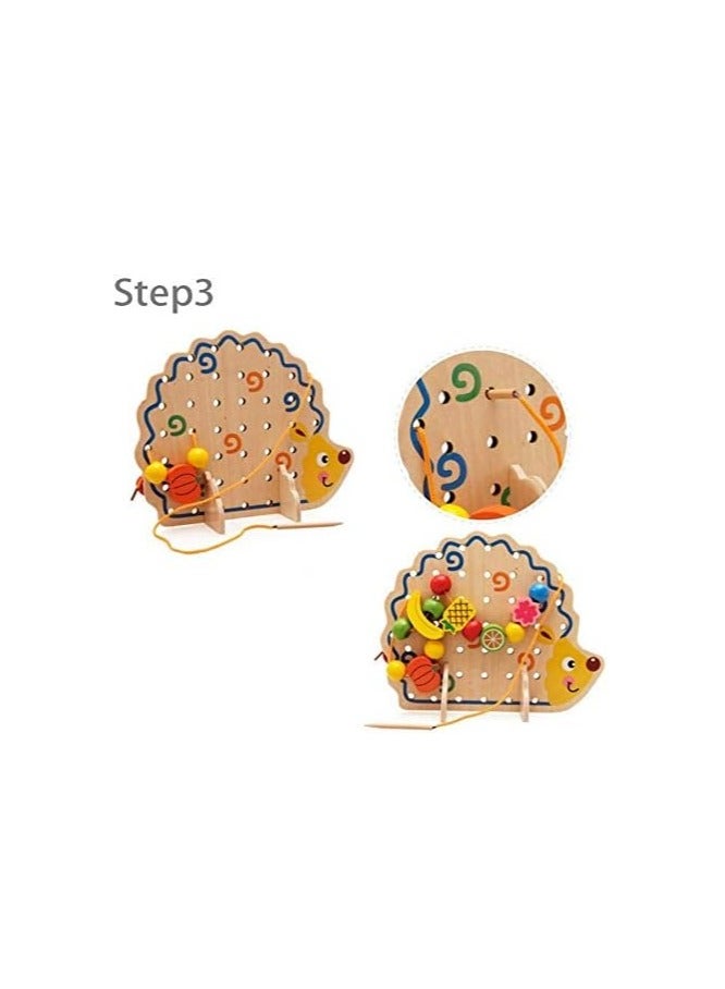 UKR Baby Early Development Intelligence Toys | Wooden Hedgehog Fruit Beads for Kids | Educational Learning Toys for Hand-Eye Coordination Skills Development - Image 5
