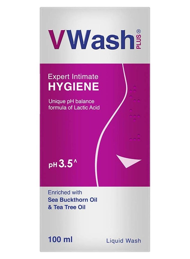 VWash Plus Expert Intimate Hygiene, 100ml, Hygiene Wash for Women, Vaginal Wash, Prevents Itching, Irritation & Dryness, Suitable For All Skin Types - Image 1