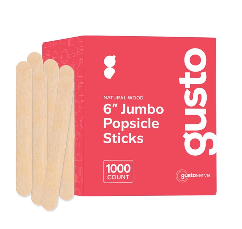 Gusto حزمة مريحة 1000 قطعة عصي مثلجات خشبية متعددة الاستخدامات 6 بوصة