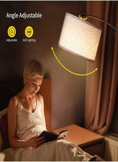 Tiokkss Floor Lamp LED Stand Vintage Warm Light Arc Pole Light with Remote Control Bulb for Living Room Office Bedroom Metal Black 70 x 34 x 185 cm  - Image 4