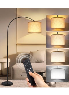 Tiokkss Floor Lamp LED Stand Vintage Warm Light Arc Pole Light with Remote Control Bulb for Living Room Office Bedroom Metal Black 70 x 34 x 185 cm  - Image 1