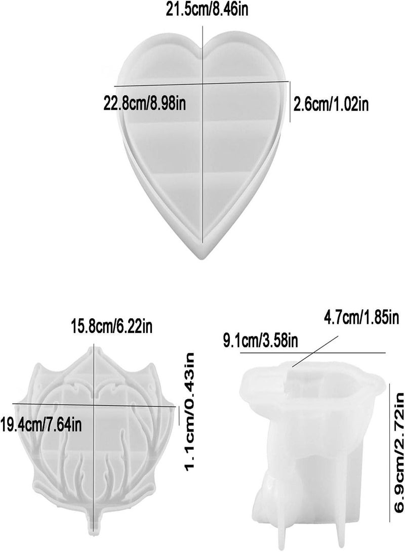 GGOOT Epoxy Resin Moulds Silicone Flexible Silicone Jewellery Moulds for Resin, Antler Mirror Display Tray Organiser, DIY Crystal Resin Casting Craft - Image 4