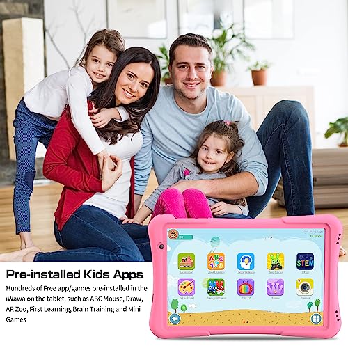 PRITOM 10 inch Kids Tablet Android 14 Tabletas 32GB, Quad-Core, 6000mAh, Large HD IPS Display, WiFi 6, Dual Camera, Bluetooth, Toddler Tablet for Kids Age 3+, Pink - Image 4