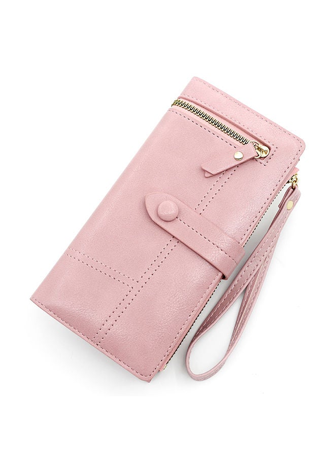 Fashion Hasp Ladies Soft PU Leather Clutch for Women Long Wallet Phone Zipper Bag Card Holder for Shopping Money Bag with Strap 19*10*2.5cm