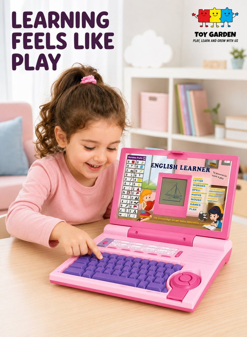 TOY GARDEN Kids Learning Tablet Laptop Toy with Interactive Buttons Sound and Light – Pretend Educational Computer for Boys and Girls ABC Numbers Music Early Learning Birthday Gift - Image 1