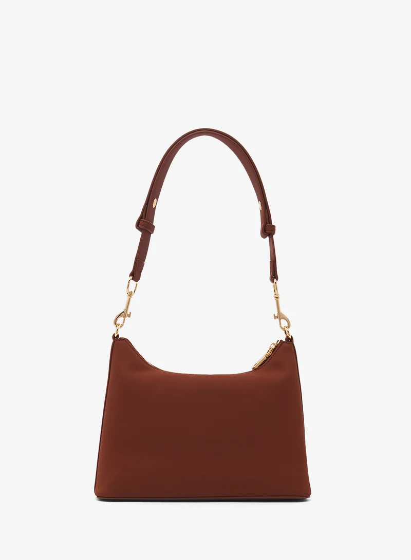 لوف موسكينو logo top handle zip through sholder bag