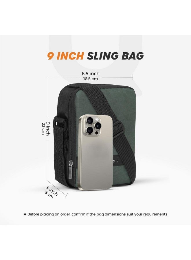 Cranique Sling Bag for Men 9 Inch Passport Bag | Crossbody Bag for Travel Office | One Side Shoulder Bag with Adjustable Shoulder Strap 6 Pockets (Grey) - Image 2