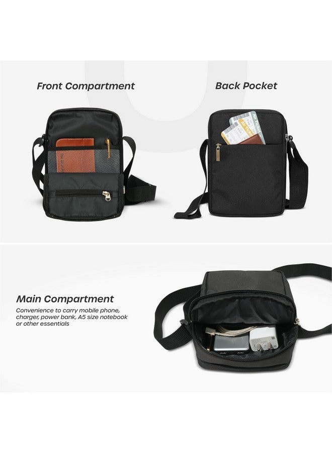 Cranique Sling Bag for Men 9 Inch Passport Bag | Crossbody Bag for Travel Office | One Side Shoulder Bag with Adjustable Shoulder Strap 6 Pockets (Grey) - Image 3