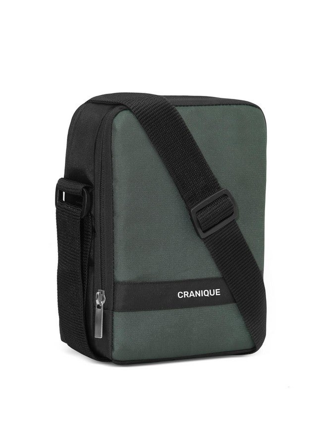 Cranique Sling Bag for Men 9 Inch Passport Bag | Crossbody Bag for Travel Office | One Side Shoulder Bag with Adjustable Shoulder Strap 6 Pockets (Grey) - Image 1