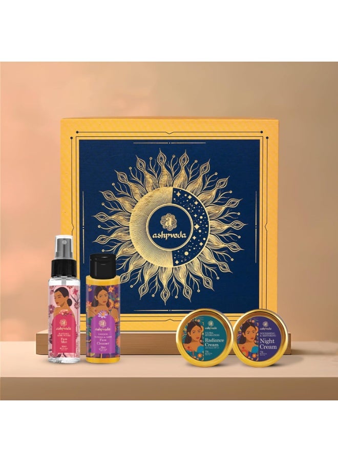 Ashpveda Luxury Ayurvedic Gift Box Set | Beauty & Skin Care Gifting with Kannauj Rose Water Face Mist (30ml) Kashmiri Saffron & Neem Face Cleanser (30ml) Radiance Cream (12g) Night Cream (12g) - Image 5