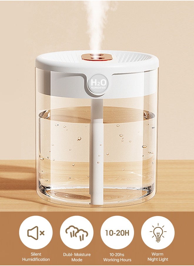 2L Air Humidifier，Cool Mist Humidifier  3 adjustment modes Humidifier with Night Light Function, lasts 20hs