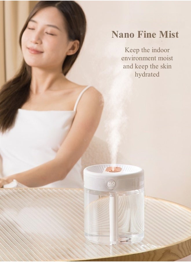 2L Air Humidifier，Cool Mist Humidifier  3 adjustment modes Humidifier with Night Light Function, lasts 20hs