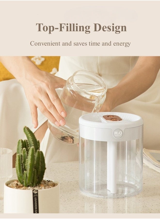 2L Air Humidifier，Cool Mist Humidifier  3 adjustment modes Humidifier with Night Light Function, lasts 20hs
