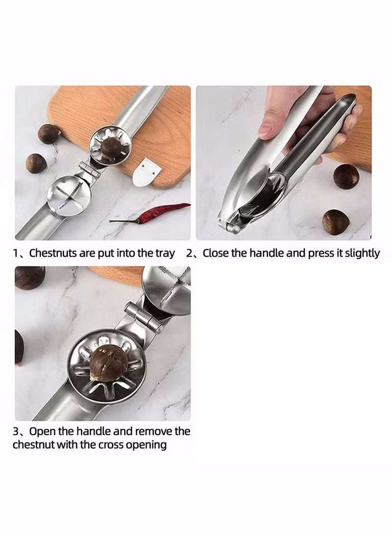 1 Pcs Stainless Steel Chestnut Clip Peeler Nut Cracker Pecan Walnut Plier Opener 304 Stainless Steel Kitchen Tools Cutter,Nut Cracker Sheller Walnut Pliers - Image 5