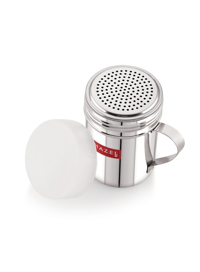 HAZEL Stainless Steel Powder Shaker with Handle and Plastic Lid Cap|Dredger with Handle (Silver, Masala Sprinkler with Handle, 2) - Image 4