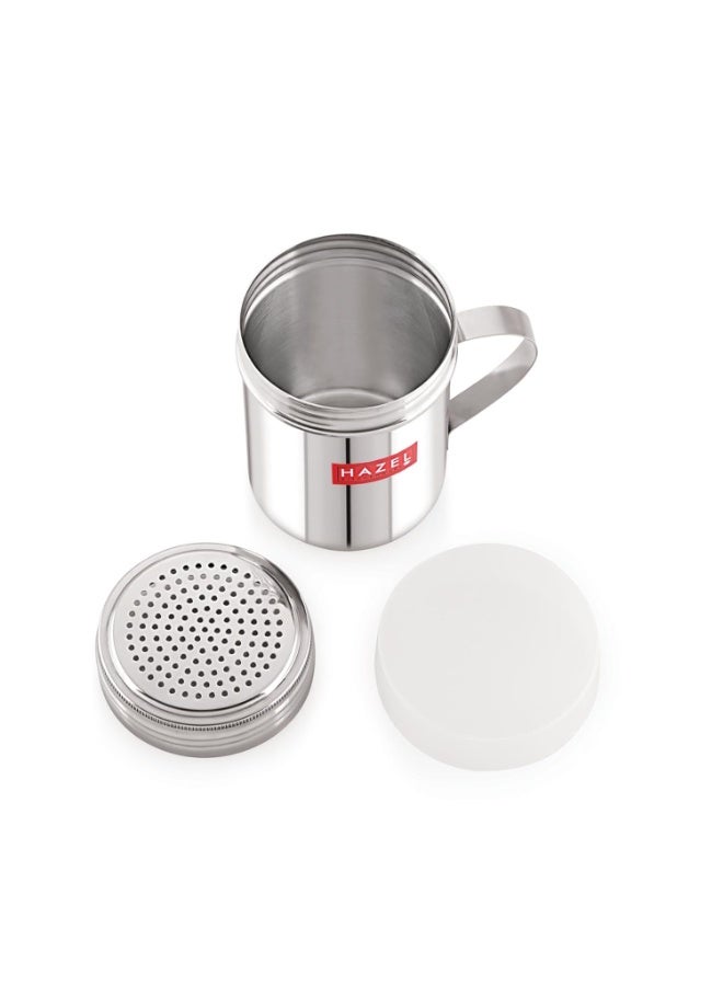 HAZEL Stainless Steel Powder Shaker with Handle and Plastic Lid Cap|Dredger with Handle (Silver, Masala Sprinkler with Handle, 2) - Image 2