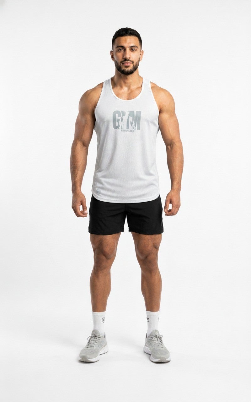 بريما إيس رجالي Tank Top عشاق الجيم White - Image 4