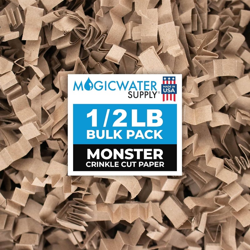 MagicWater Supply MagicWater Crinkle Cut Paper for Gift Baskets - 1/2 LB - Monster Kraft - Perfect for Shredded Paper Filler, Basket Filler, Gift Boxes, Bridesmaid Gifts, Christmas Stuffers – Ideal for All Occasions - Image 1
