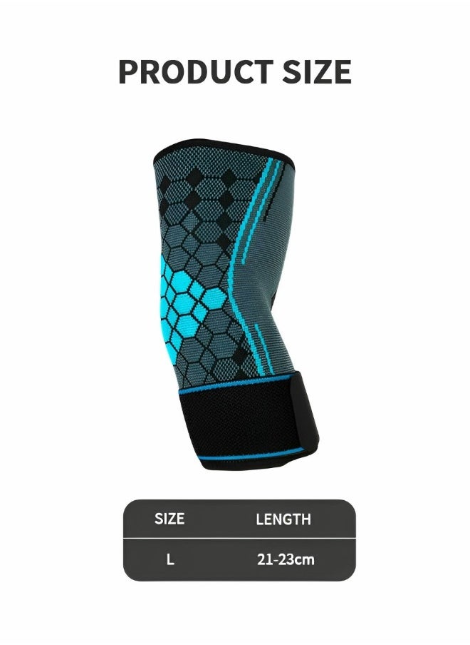 GROIC - 1 Pair Elbow Brace with Strap, Elbow Compression Sleeve, With Adjustable Strap for Weightlifting, Arthritis, Workouts, Reduce Joint Pain During Fitness Activity (Large) - Image 1