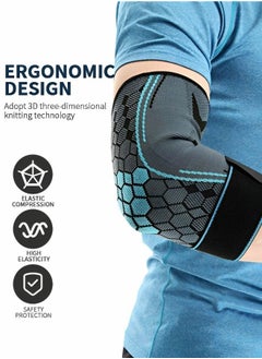 GROIC 1 Pair Elbow Brace with Strap, Elbow Compression Sleeve, With Adjustable Strap for Weightlifting, Arthritis, Workouts, Reduce Joint Pain During Fitness Activity (Large)  - Image 2