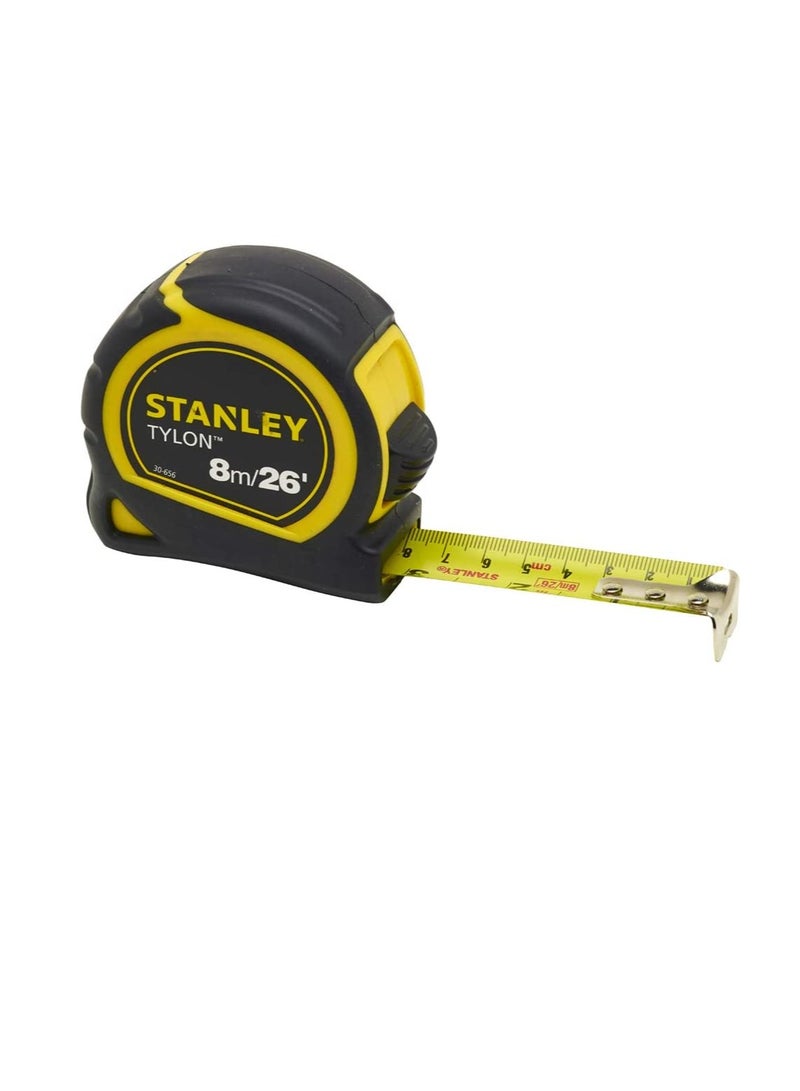 STANLEY Tylon 8m/26ft Pocket Tape Yellow/Black, 0-30-656 - Image 1