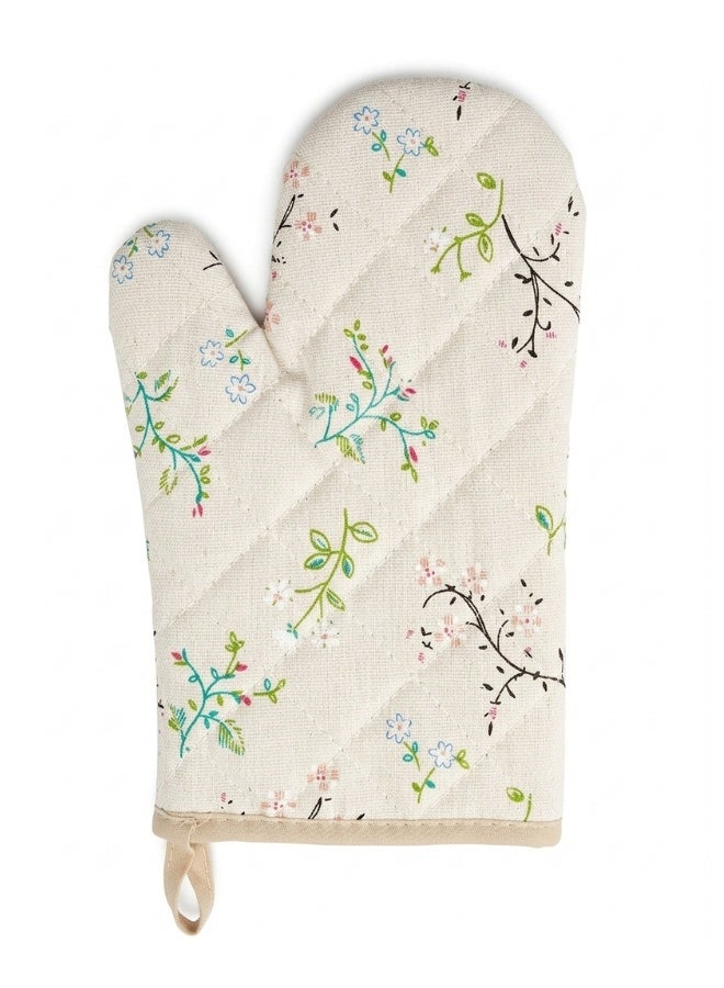 Happy Home Premium Heat Resistant Oven Mitt Gloves Up to 200°C / 392°F – Thick Quilted Cotton & Polyester Lining, Non-Slip Diagonal Grip Design for Maximum Safety, Comfortable & Breathable Kitchen Oven Glove for Cooking, Baking, BBQ, Grill, Microwave Use, Easy to Clean, Machine Washable with Hanging Loop for Convenient Storage (1 Pc, 26 x 14 cm Durable Heat Protection Mitt) - Image 2