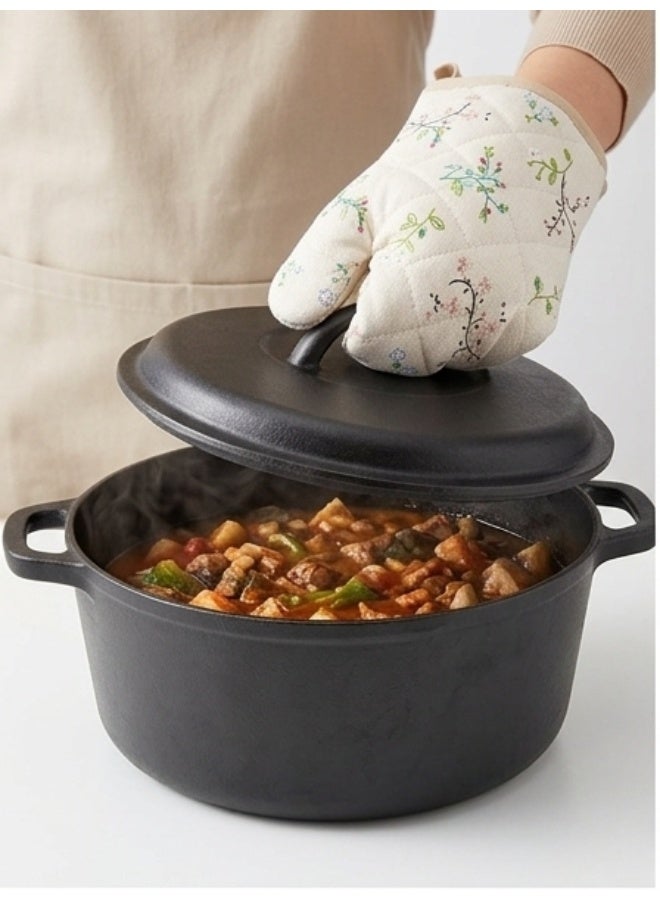 Happy Home Premium Heat Resistant Oven Mitt Gloves Up to 200°C / 392°F – Thick Quilted Cotton & Polyester Lining, Non-Slip Diagonal Grip Design for Maximum Safety, Comfortable & Breathable Kitchen Oven Glove for Cooking, Baking, BBQ, Grill, Microwave Use, Easy to Clean, Machine Washable with Hanging Loop for Convenient Storage (1 Pc, 26 x 14 cm Durable Heat Protection Mitt) - Image 5