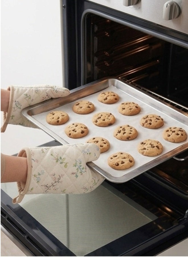 Happy Home Premium Heat Resistant Oven Mitt Gloves Up to 200°C / 392°F – Thick Quilted Cotton & Polyester Lining, Non-Slip Diagonal Grip Design for Maximum Safety, Comfortable & Breathable Kitchen Oven Glove for Cooking, Baking, BBQ, Grill, Microwave Use, Easy to Clean, Machine Washable with Hanging Loop for Convenient Storage (1 Pc, 26 x 14 cm Durable Heat Protection Mitt) - Image 4